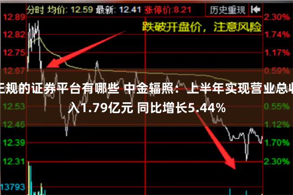 正规的证券平台有哪些 中金辐照：上半年实现营业总收入1.79亿元 同比增长5.44%