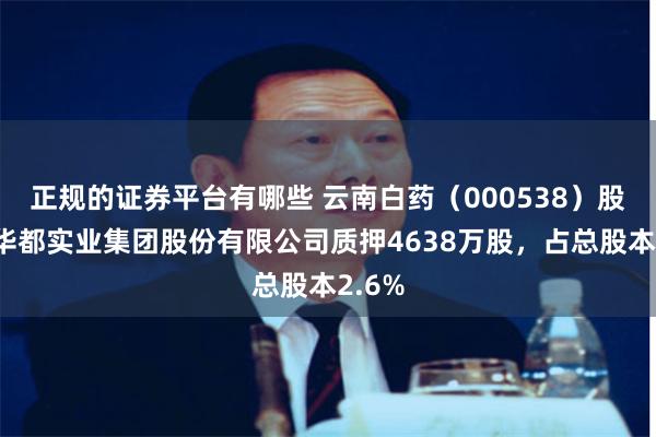 正规的证券平台有哪些 云南白药（000538）股东新华都实业集团股份有限公司质押4638万股，占总股本2.6%