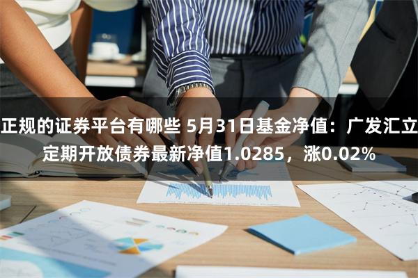 正规的证券平台有哪些 5月31日基金净值：广发汇立定期开放债券最新净值1.0285，涨0.02%