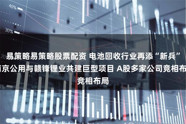 易策略易策略股票配资 电池回收行业再添“新兵” 南京公用与赣锋锂业共建巨型项目 A股多家公司竞相布局