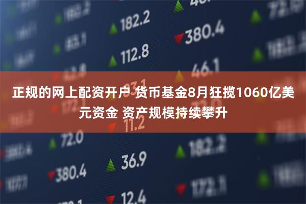 正规的网上配资开户 货币基金8月狂揽1060亿美元资金 资产规模持续攀升