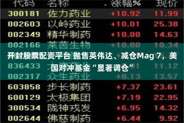 开封股票配资平台 抛售英伟达、减仓Mag 7，美国对冲基金“显著调仓”