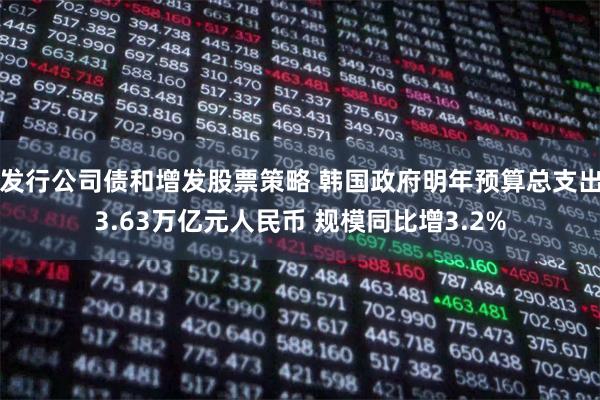 发行公司债和增发股票策略 韩国政府明年预算总支出3.63万亿元人民币 规模同比增3.2%