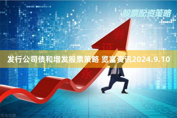 发行公司债和增发股票策略 览富资讯2024.9.10