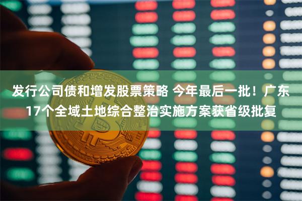 发行公司债和增发股票策略 今年最后一批！广东17个全域土地综合整治实施方案获省级批复